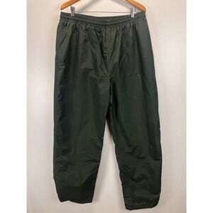 Cabela's Forest Green Nylon Pants Sz XL Tall GUC Rain Elastic Waist Pullon